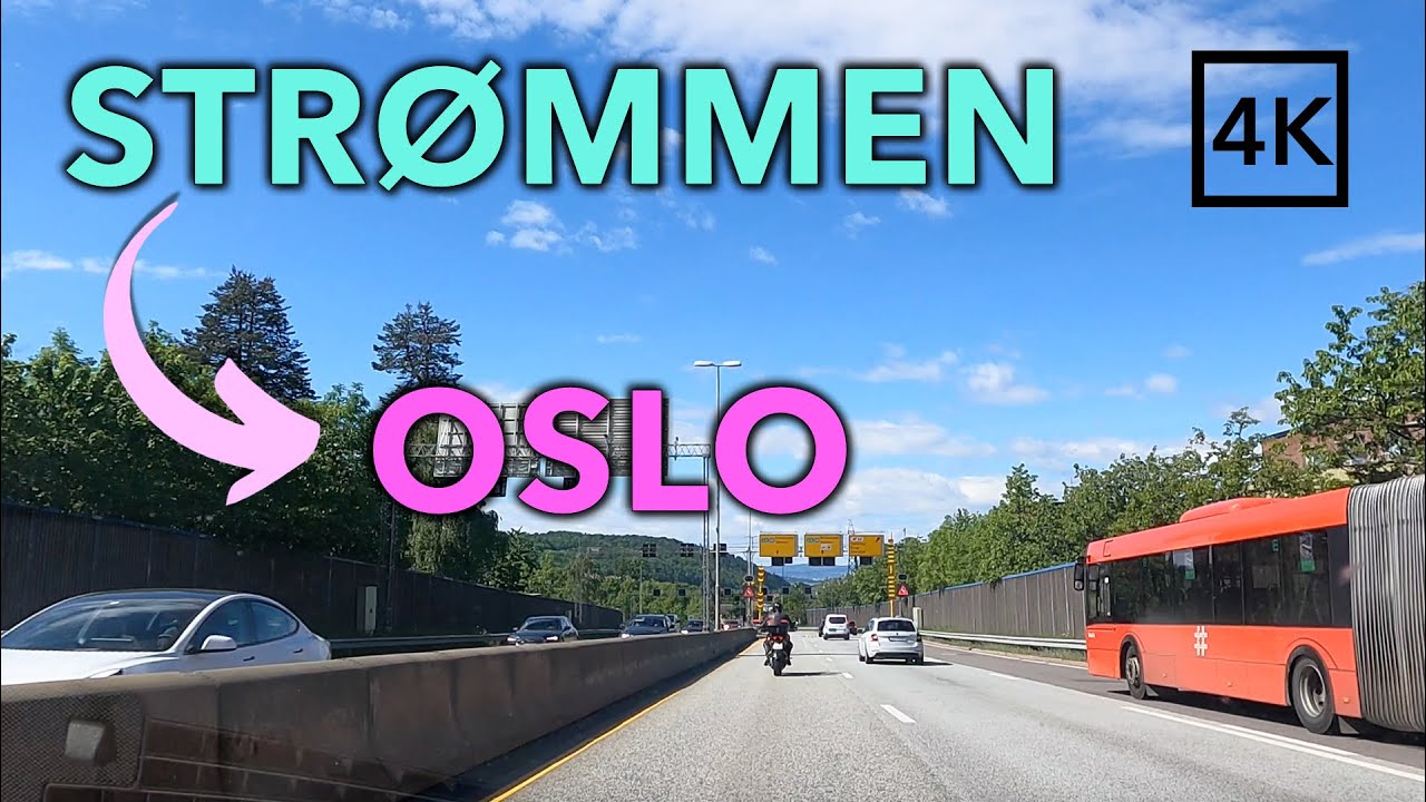 Driving from STRØMMEN to OSLO - Norway 🇳🇴