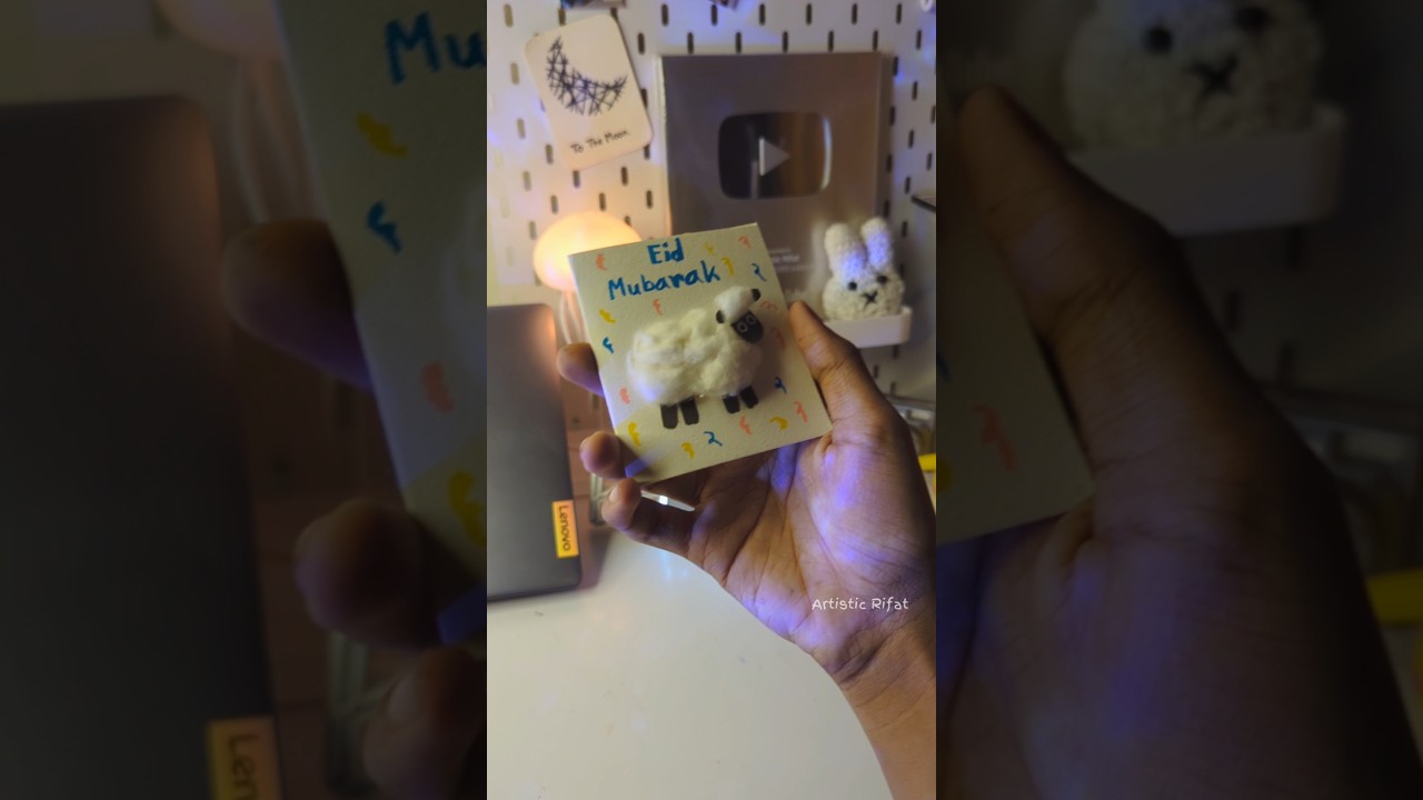 Идея для открытки к празднику Курбан-байрам своими руками 🦋🪄🐑 #шорты #искусство #креативность