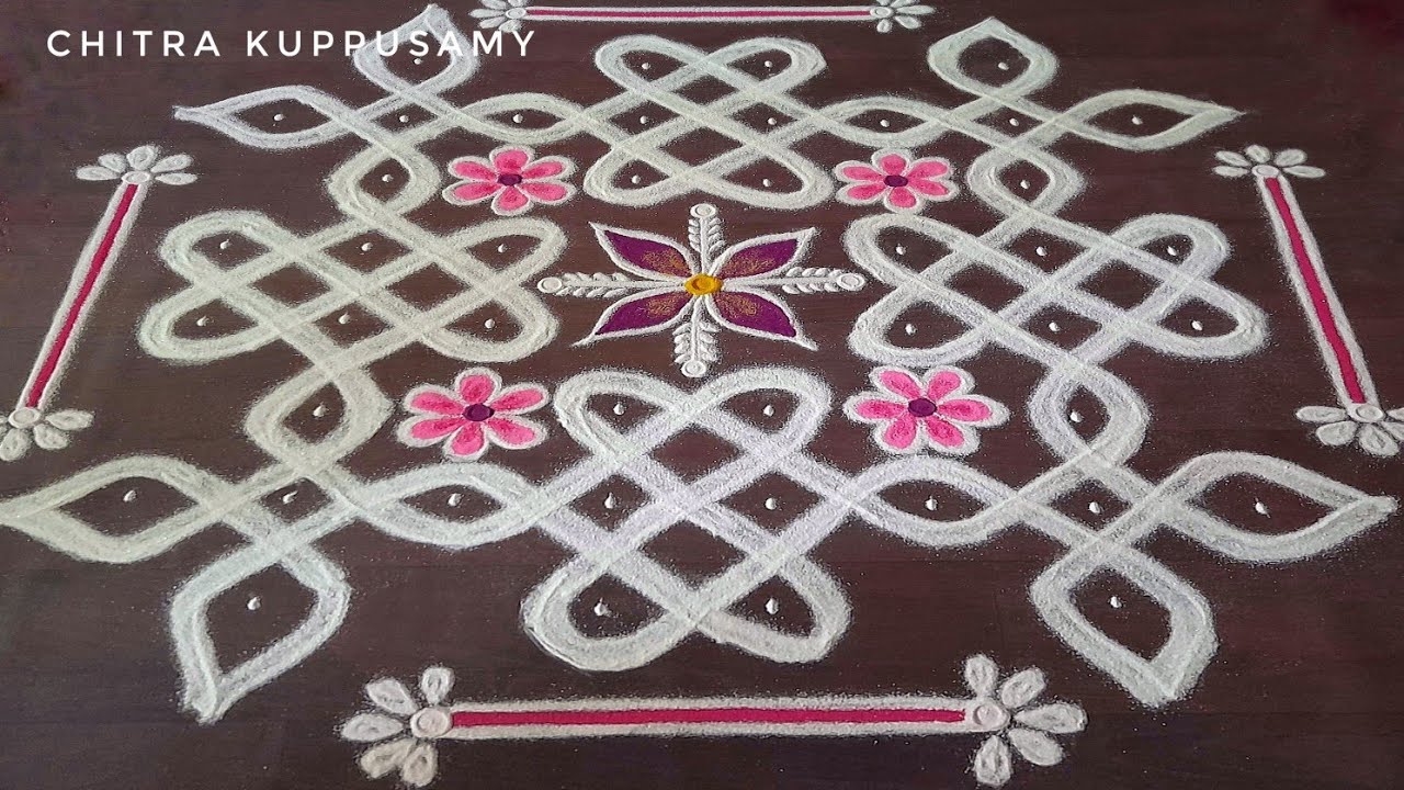 Chikku Kolam designs | Chikku Kolam design with dots | Sikku Kolam design | Kolangal | Muggulu