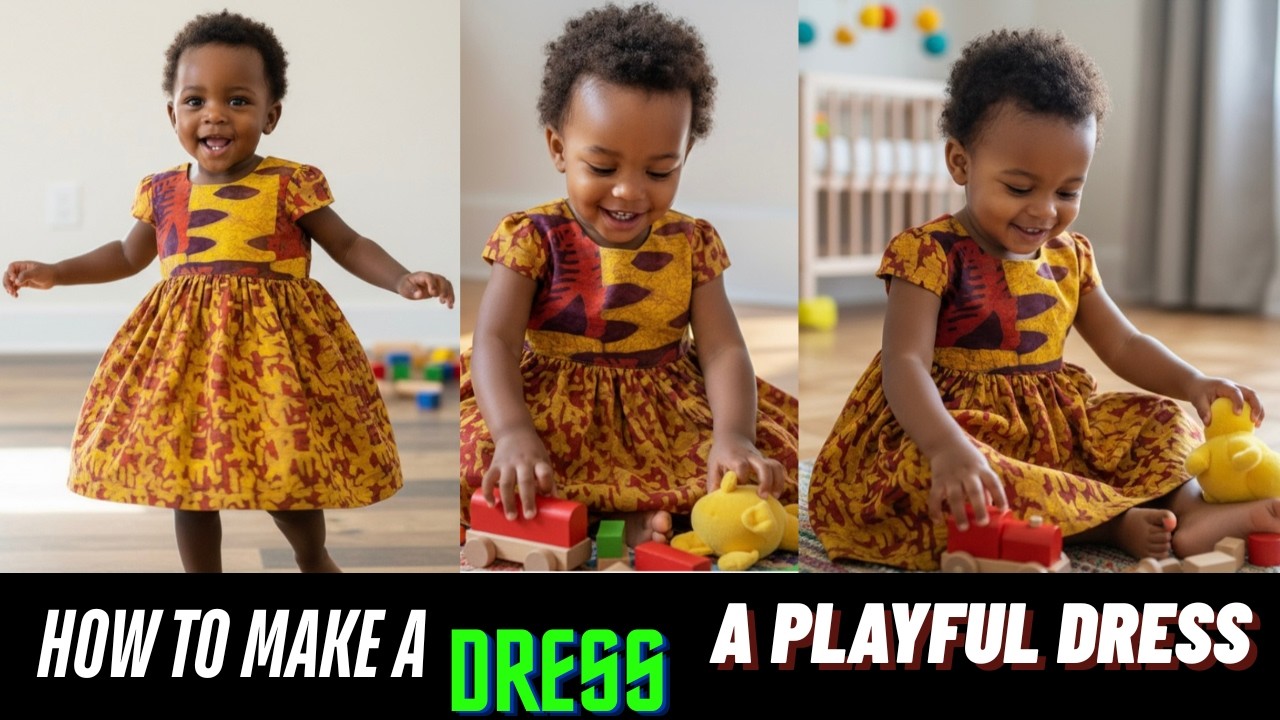 DIY PROJECT, HOW TO MAKE A SIMPLE DRESS FOR YOUR KIDS AN EASY METHOD. A PLAYFUL DRESS