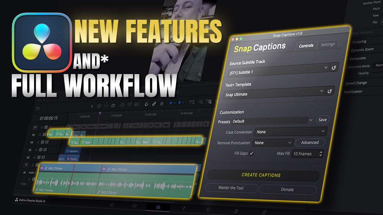 Бесплатное обновление плагина АВТОМАТИЧЕСКИХ субтитров для DaVinci Resolve (только Studio)