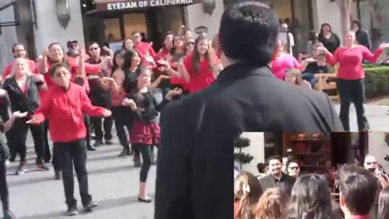 Woman Proposes to Man with Flash Mob at Victoria Gardens