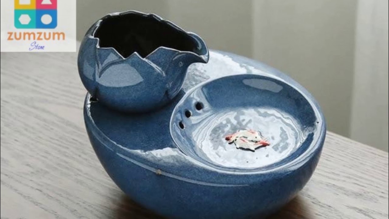 Lotus Head Ceramic Pet Water Fountain For Your Furry Kids