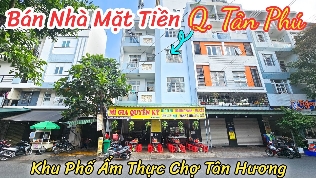 Bán Nhà Mặt Tiền Quận Tân Phú | Bề Ngang Rộng 8m Khu Kinh Doanh Quán Ăn | Chợ Tân Hương