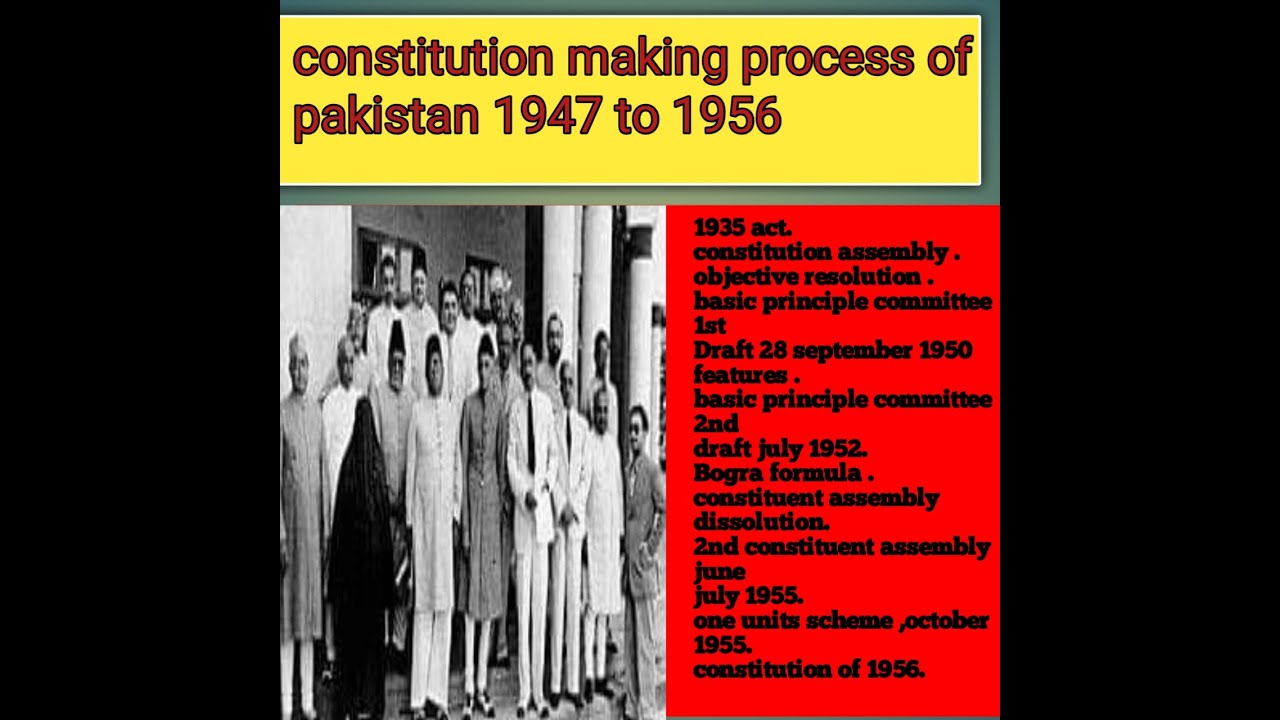 constitution making in pakistan 1947 to 1956