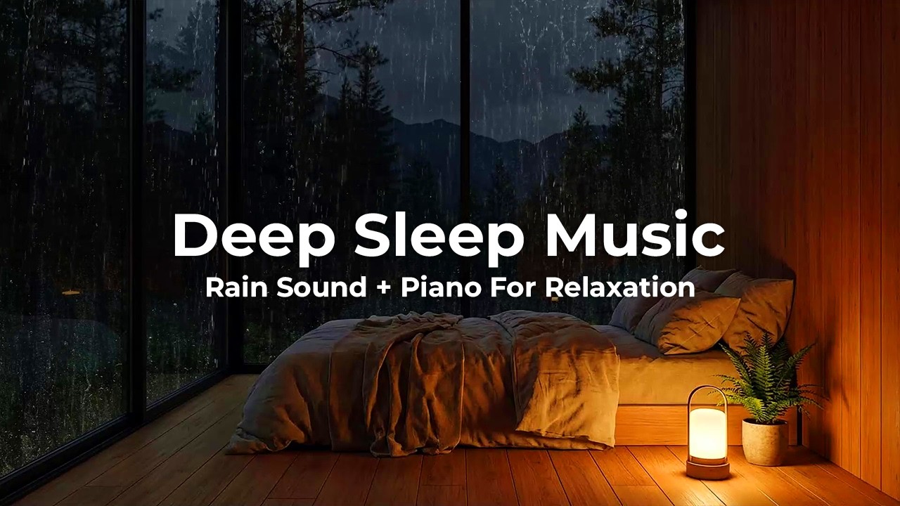 Deep Sleep Music with Rain and Piano | Fall Asleep Faster Tonight