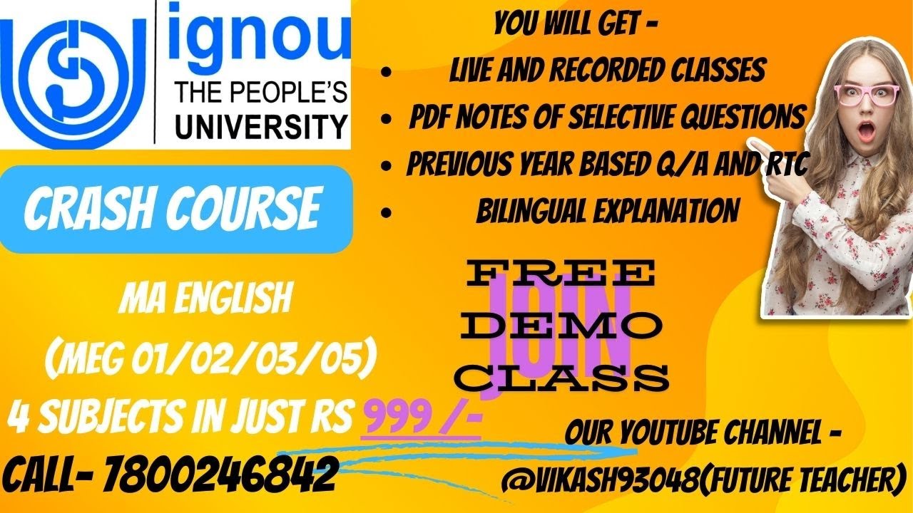 IGNOU MEG (MA ENGLISH) CRASH COURSE BY ANURAG SIR 