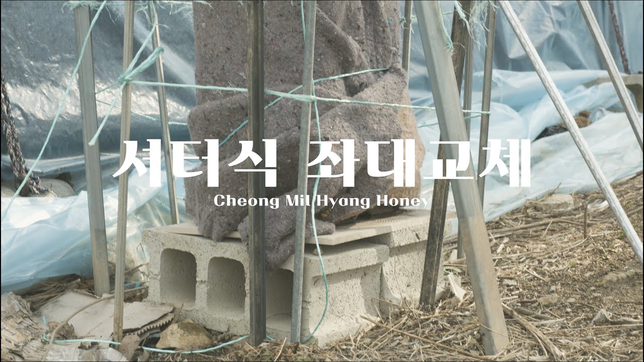 토종벌 여왕벌 산란확인 후 됫박벌통 셔터식 좌대로 교체하기