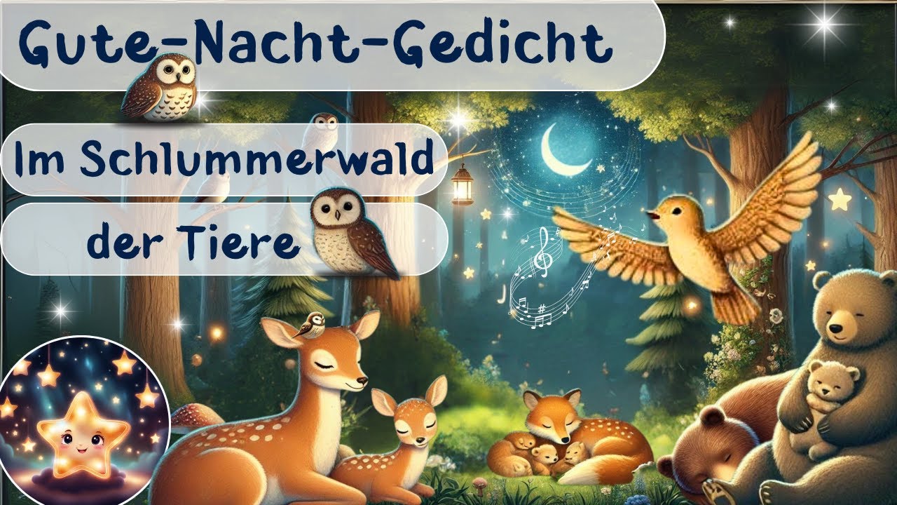 Im Schlummerwald der Tierkinder - Gedicht f&uuml;r Kinder zum Einschlafen