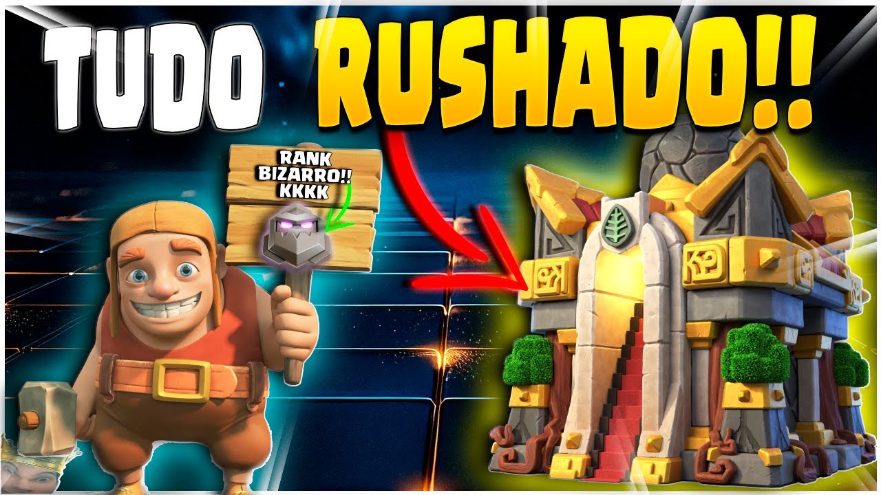 INCRÍVEL! SÓ TEM VILA RUSHADA NESSE RANK BIZARRO DO CLASH OF CLANS!!