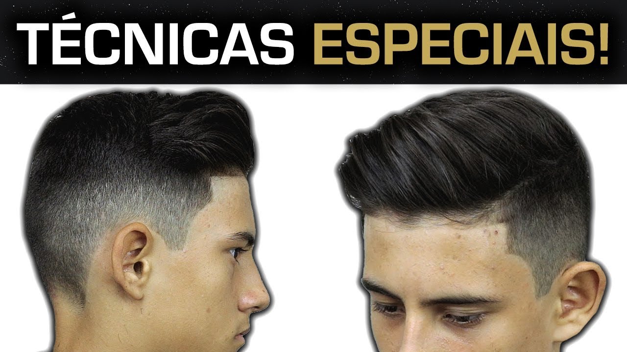 Ensinei V&aacute;rias T&eacute;cnicas Especiais! Corte de Cabelo Masculino com Topete