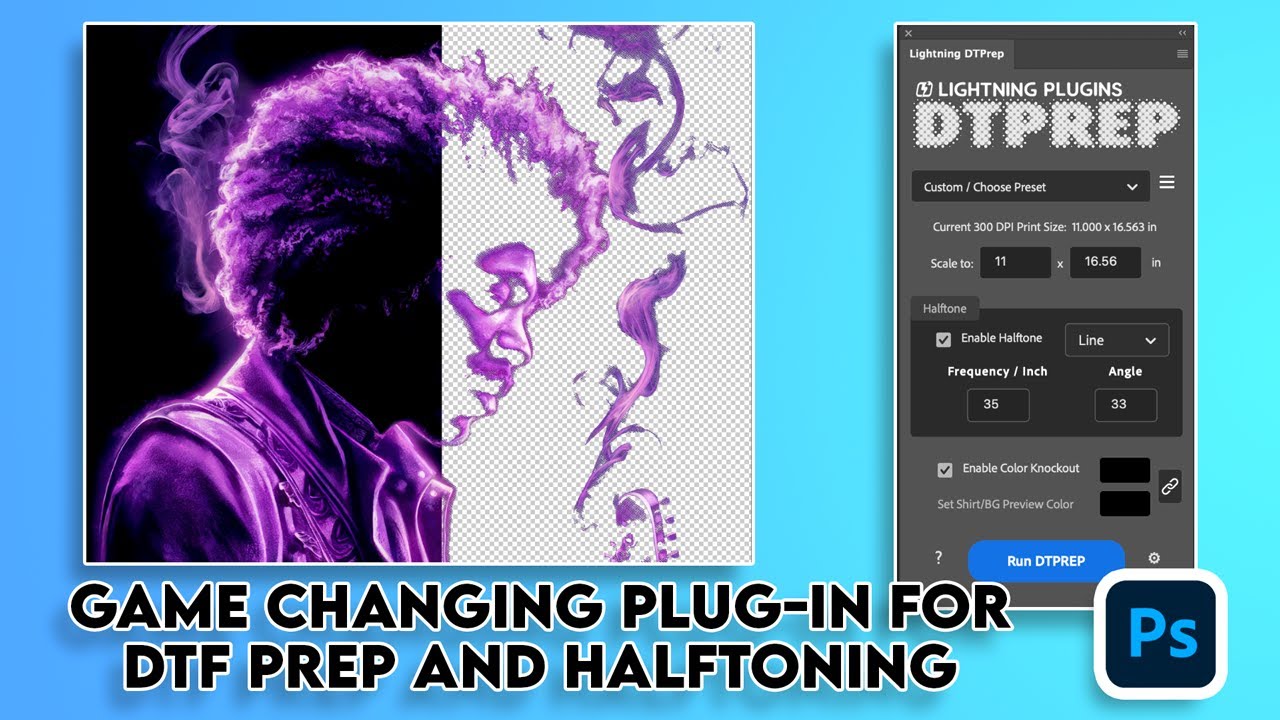 DTPREP Plug-in for DTF file preparation and halftoning