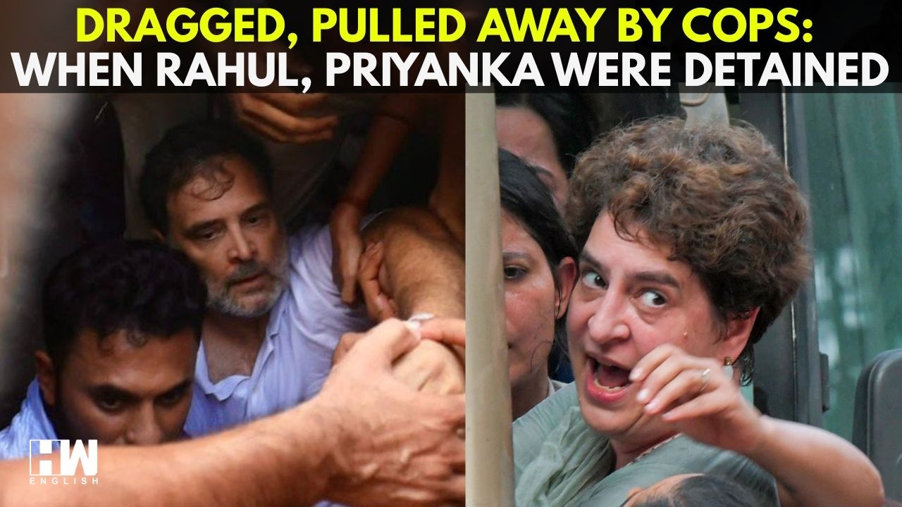 Rahul Gandhi Priyanka Gandhi Detained Full Video: Chaos Outside Modi's House After Police Crackdown