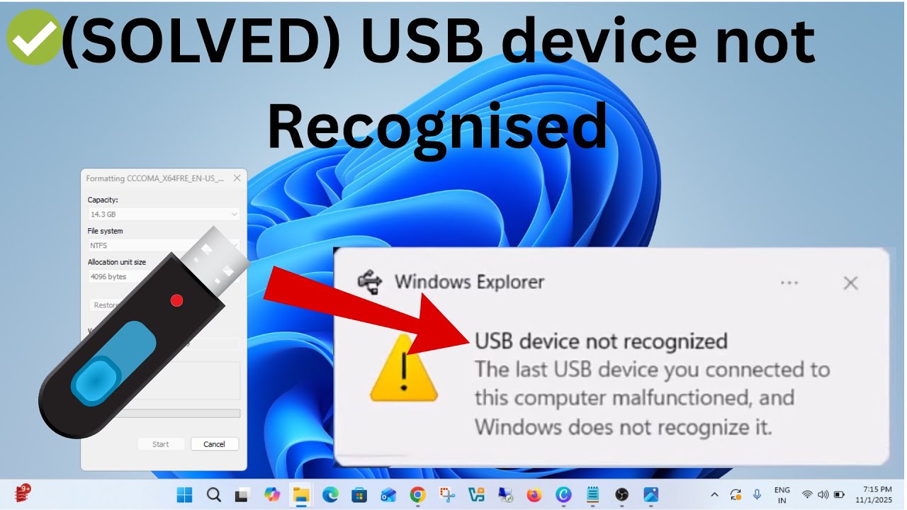 How to Fix USB device not Recognised Error In Windows 11 & 10