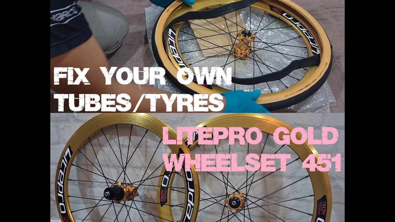 Foldie Singapore: Change Own Tyre/Tubes (Gold Litepro Wheelset)
