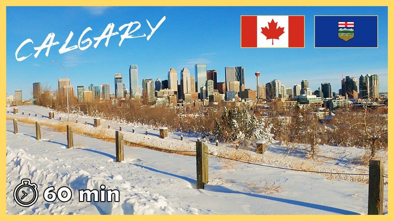 [4k] Treadmill Scenery | Run After Record-Setting Snowfall | 1 Hour Virtual Run | Calgary, Canada