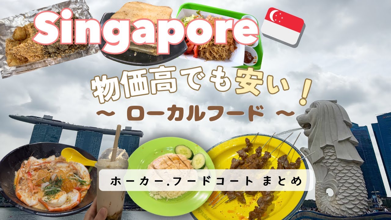 【シンガポール】物価高なのに安く食べれる🇸🇬ホーカー＆フードコート正直レビュー｜子連れ旅行