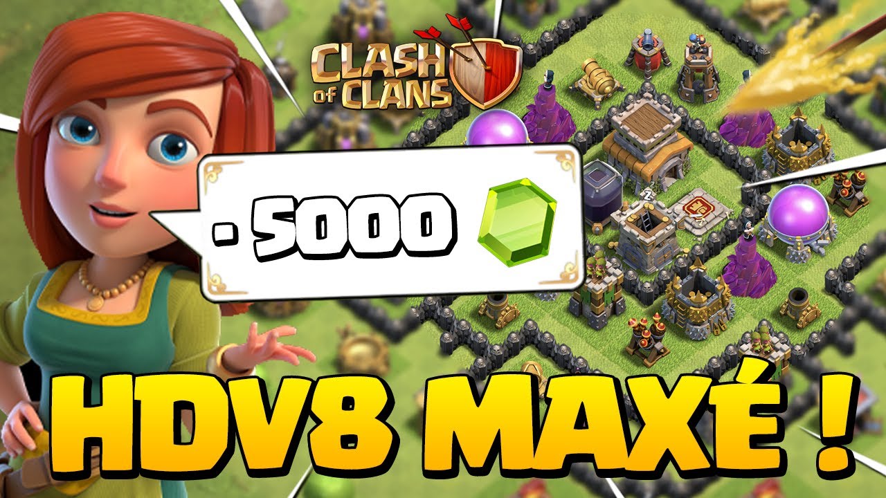 ON CRAQUE NOS GEMMES POUR MAXER LE COMPTE HDV8 ! Clash of clans