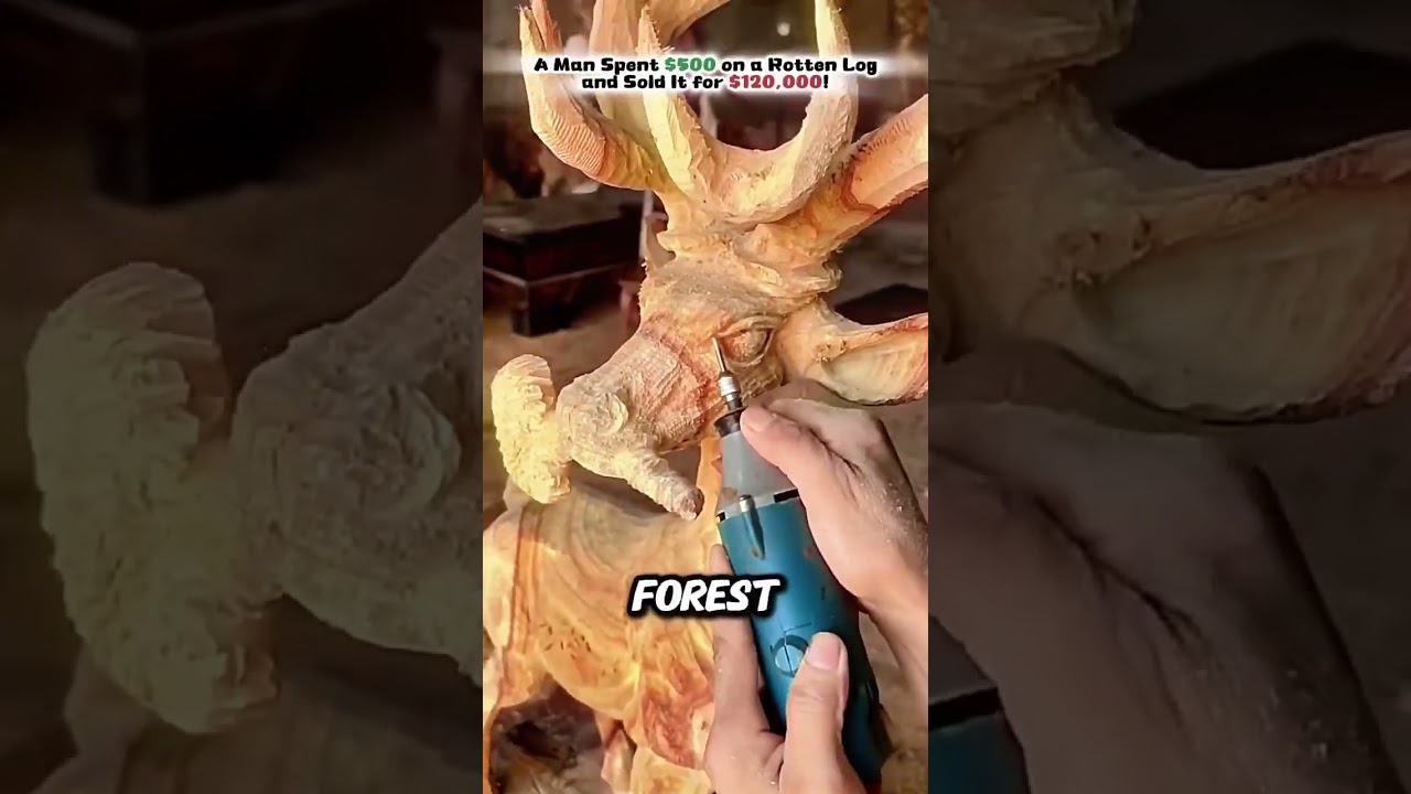 A Man Spent $500 on a Rotten Log and Sold It for $120,000! #ArtTransformation #WoodworkingGenius
