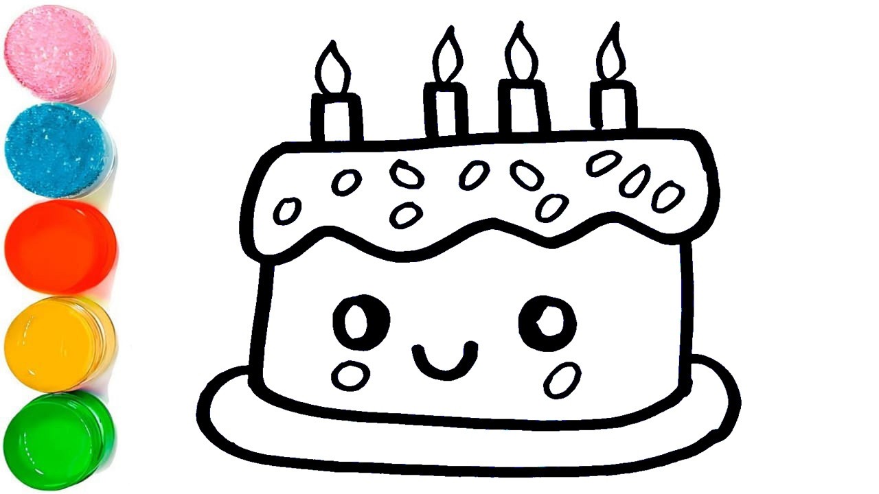 How To Draw A Birthday Cake Easy Step By Step 🎂 Cake Drawing #02