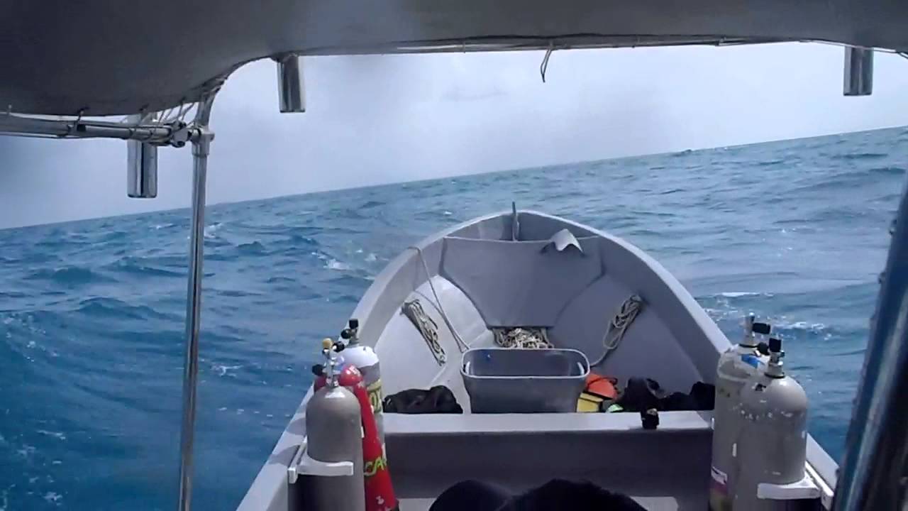 25 foot Imemsa Panga cruising at 20 MPH in 6 foot Offshore seas- 65HP tiller controlled engine