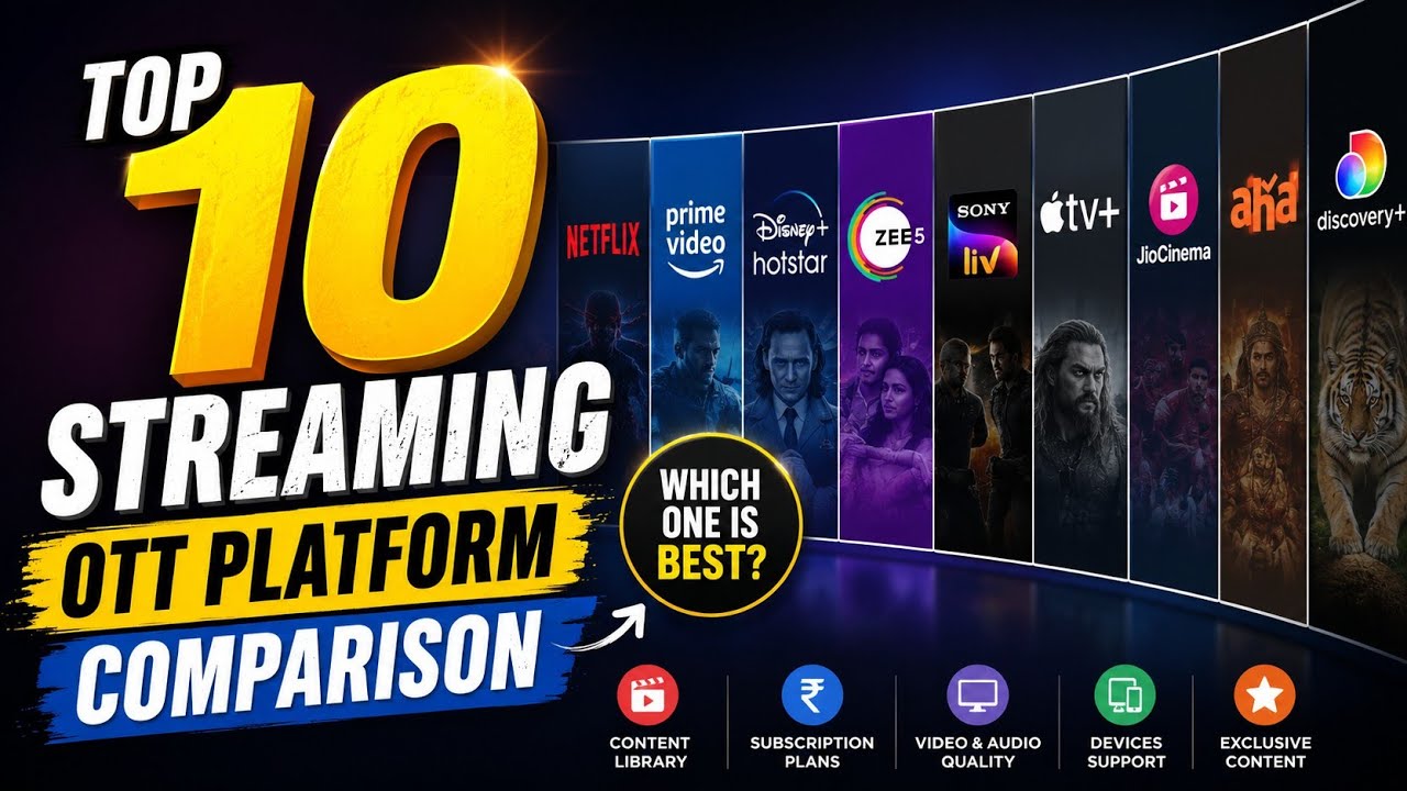 Top 10 Streaming Services | Top OTT platform subscriber in (2026).