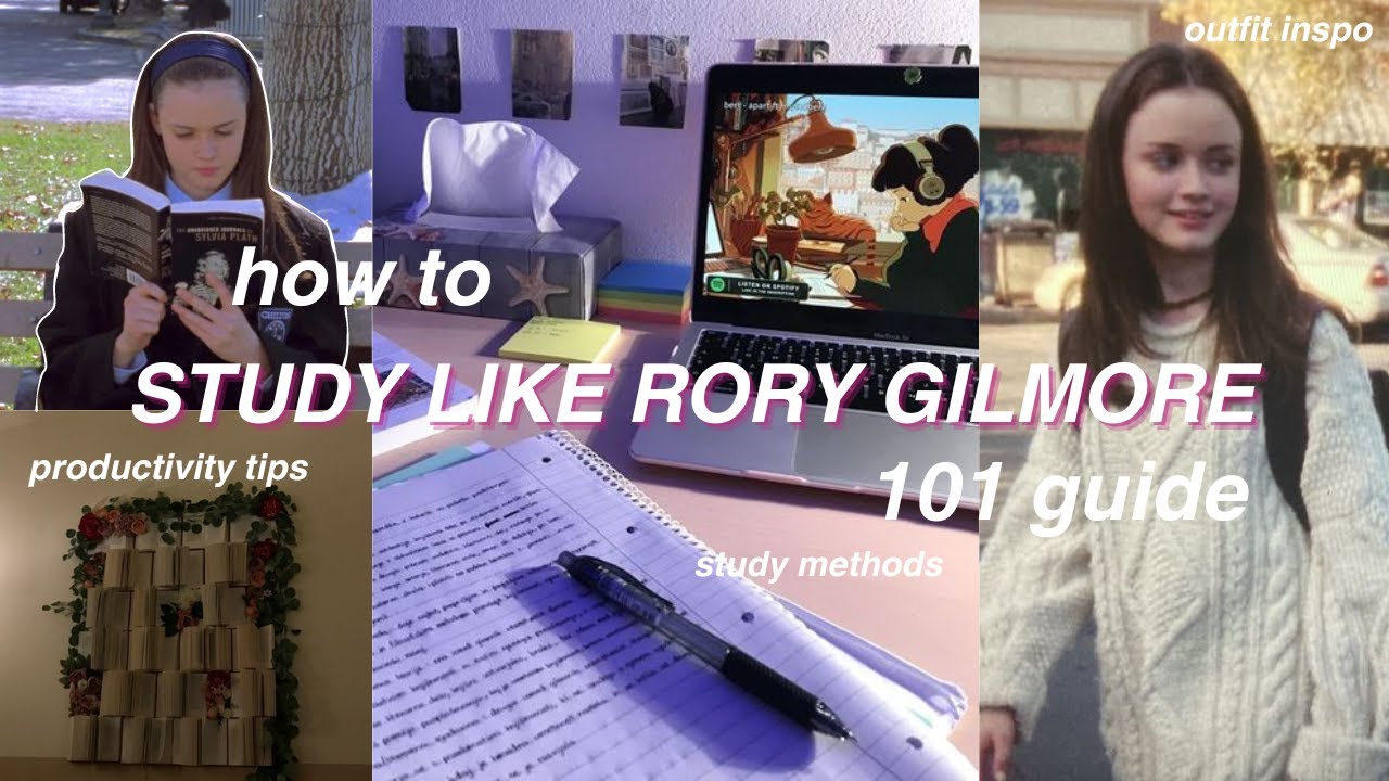 how to study like rory gilmore 🍂🎧🎞️📝 | 101 study guide, living like rory gilmore for a day vlog