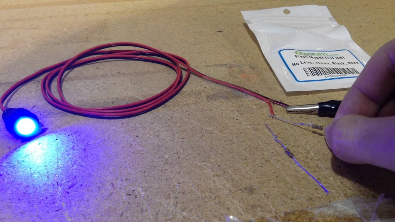 Use resistor to dim down LEDs - less bright