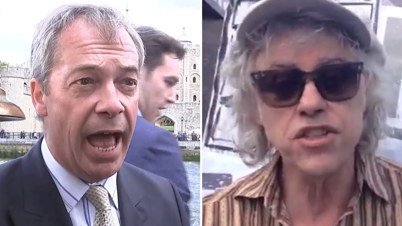 Bob Geldof and Nigel Farage trade insults on the Thames