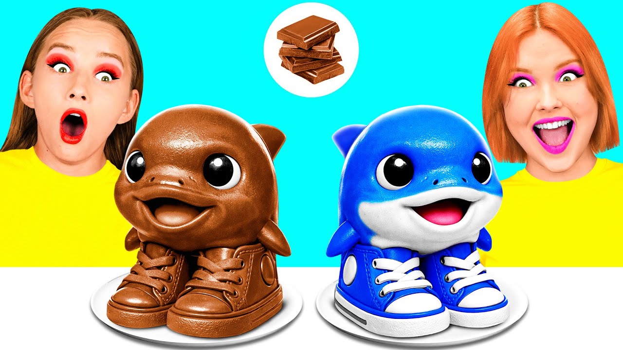 Челлендж. Шоколадная Еда vs Настоящая еда | Крутые Трюки с Едой с HAHANOM Challenge