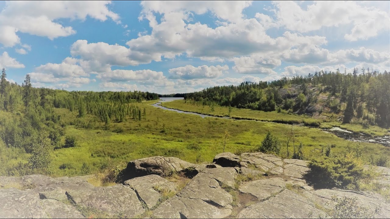 Hiking on McGillivray Falls Self guiding Trail, Whiteshell Provincial Park, Manitoba