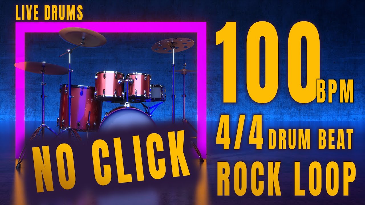 BEST ROCK DRUM BEAT EVER! 100 BPM 4/4 TO PRACTICE LIKE A PRO