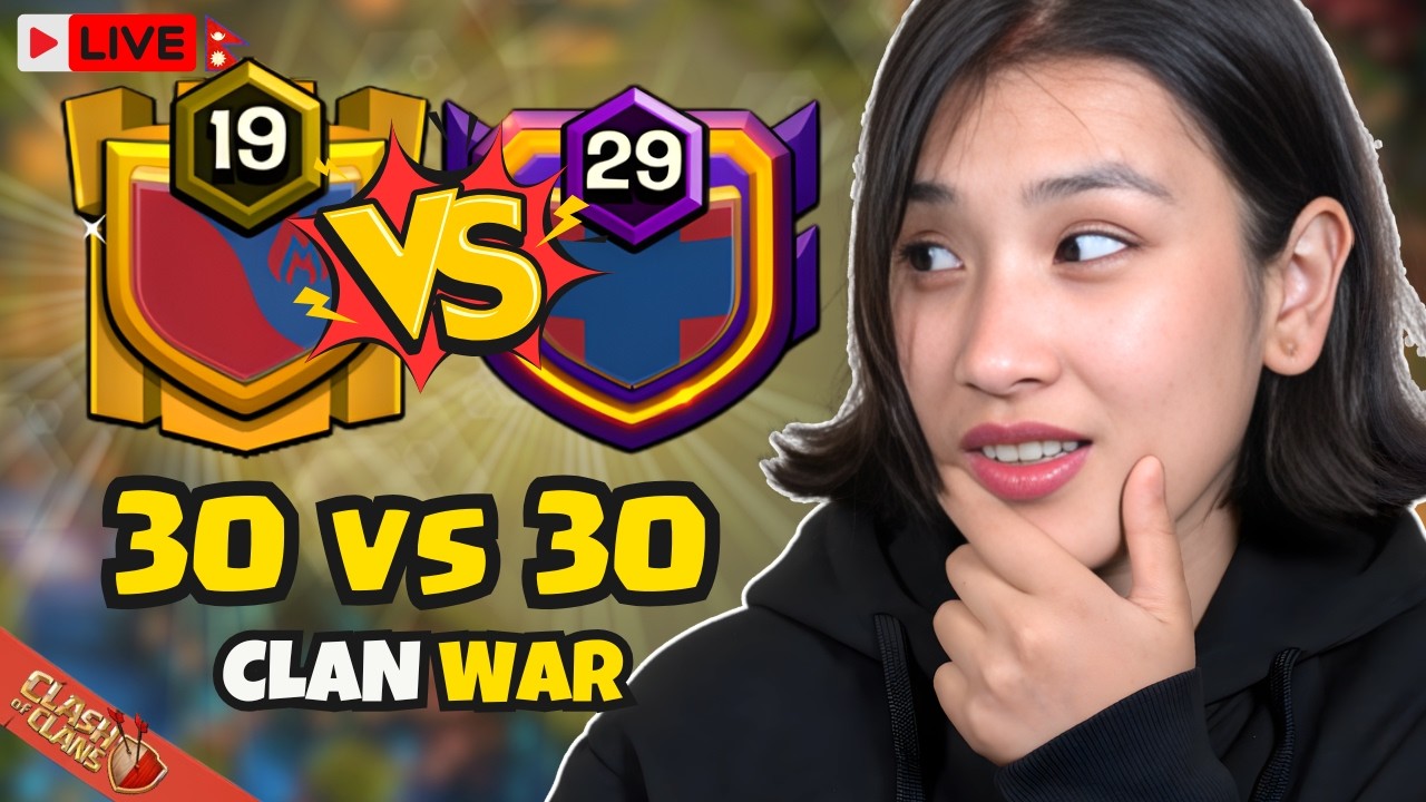Clash of Clans Live 🔴 30v30 Clan War Battle | Free Scenery Giveaway | AlyyOn