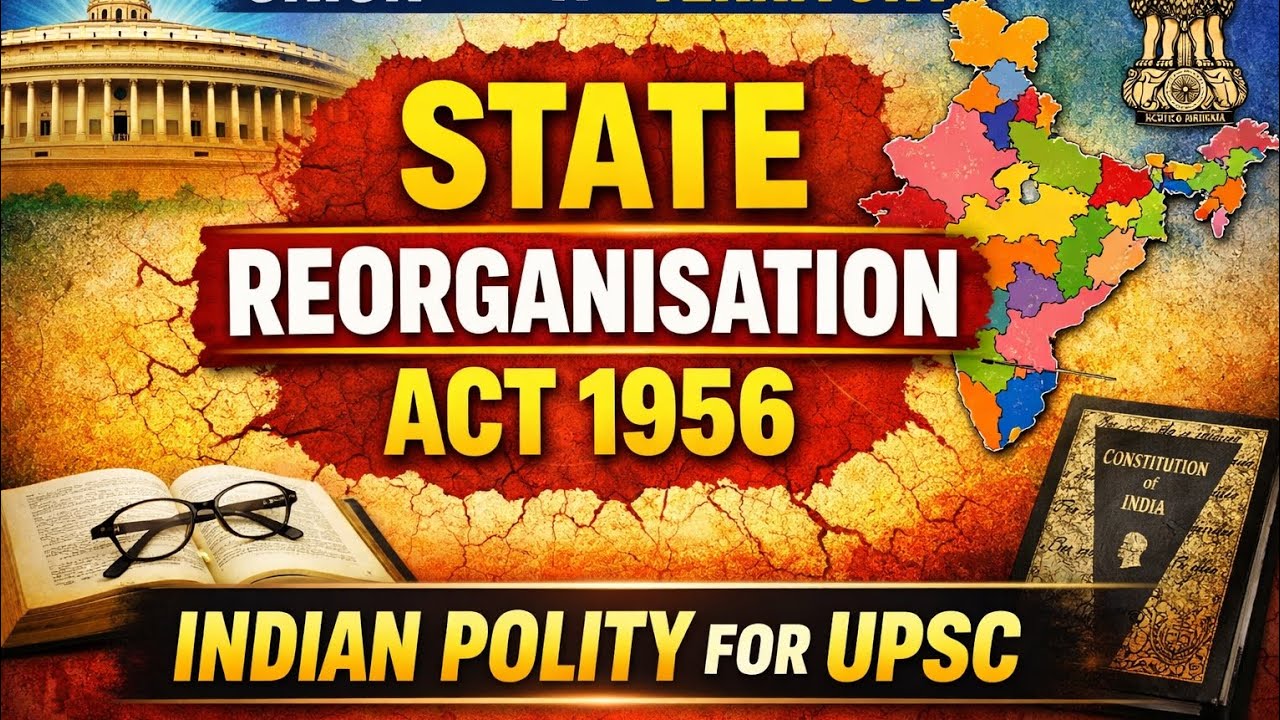 State Reorganisation Act 1956 | Union and its Territory of Indian Constitution | Indian Polity | CET