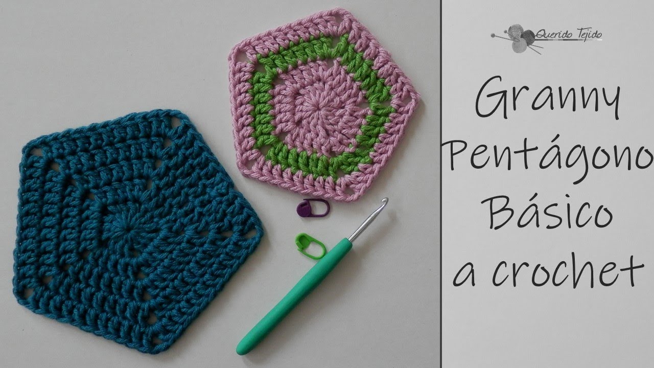 Granny Pentagono Basico - Crochet Granny Pentagon ENGLISH SUB