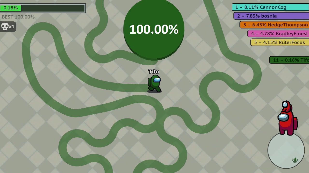 Amogus.io [Paper.io 2] Map Control: 100.00% Among Us