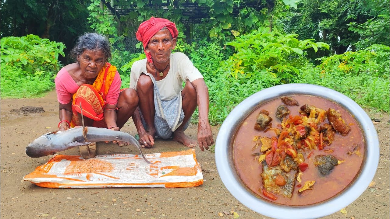 5 kg PANGASH FISH curry cooking by Indian tribe family || how to cook fish curry || real life india
