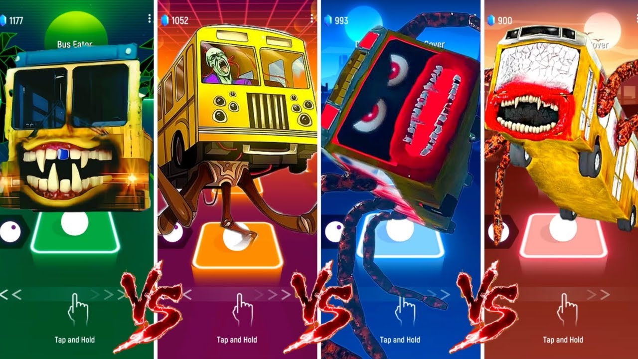 Bus Eater vs Bus Eater Exe vs Bus Eater Monster vs Bus Monster Exe x Coffin dance | Tiles Hop