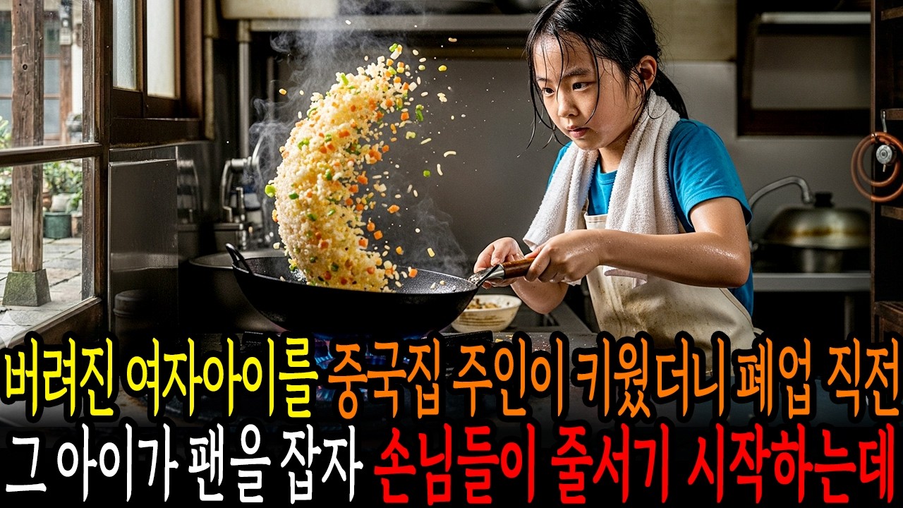 버려진 여자아이를 중국집 주인이 키웠는데, 폐업 직전에 그 아이가 팬을 잡자 손님들이 멈췄습니다. #감동사연 #반전사연