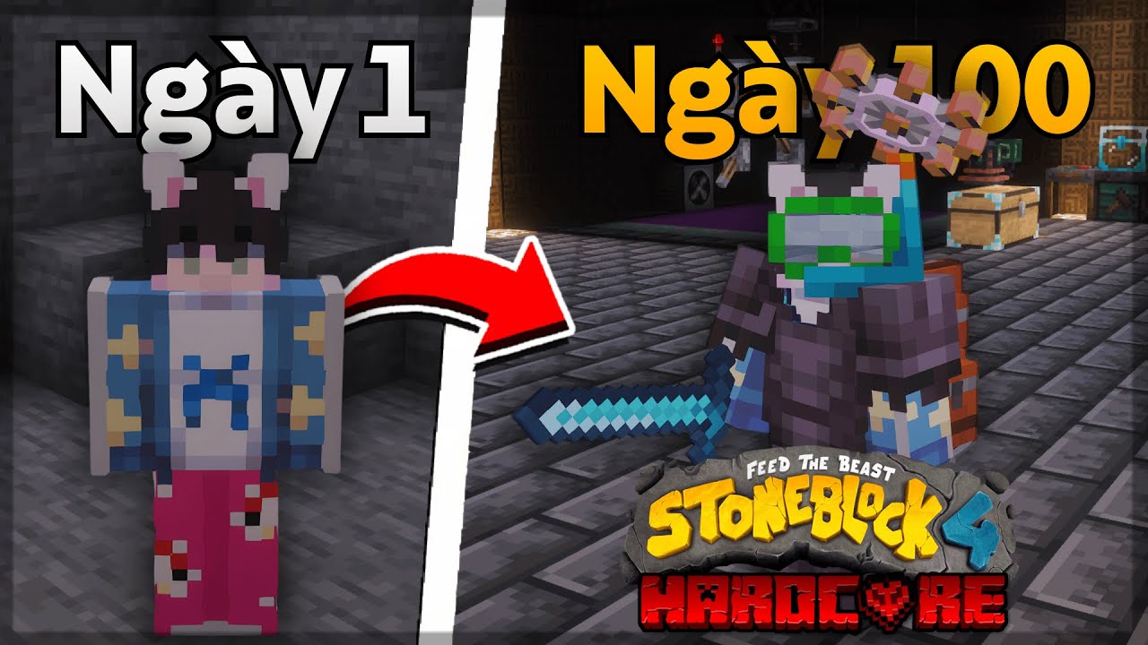 MORO Sinh Tồn 100 Ngày STONE BLOCK 4 Siêu Khó !