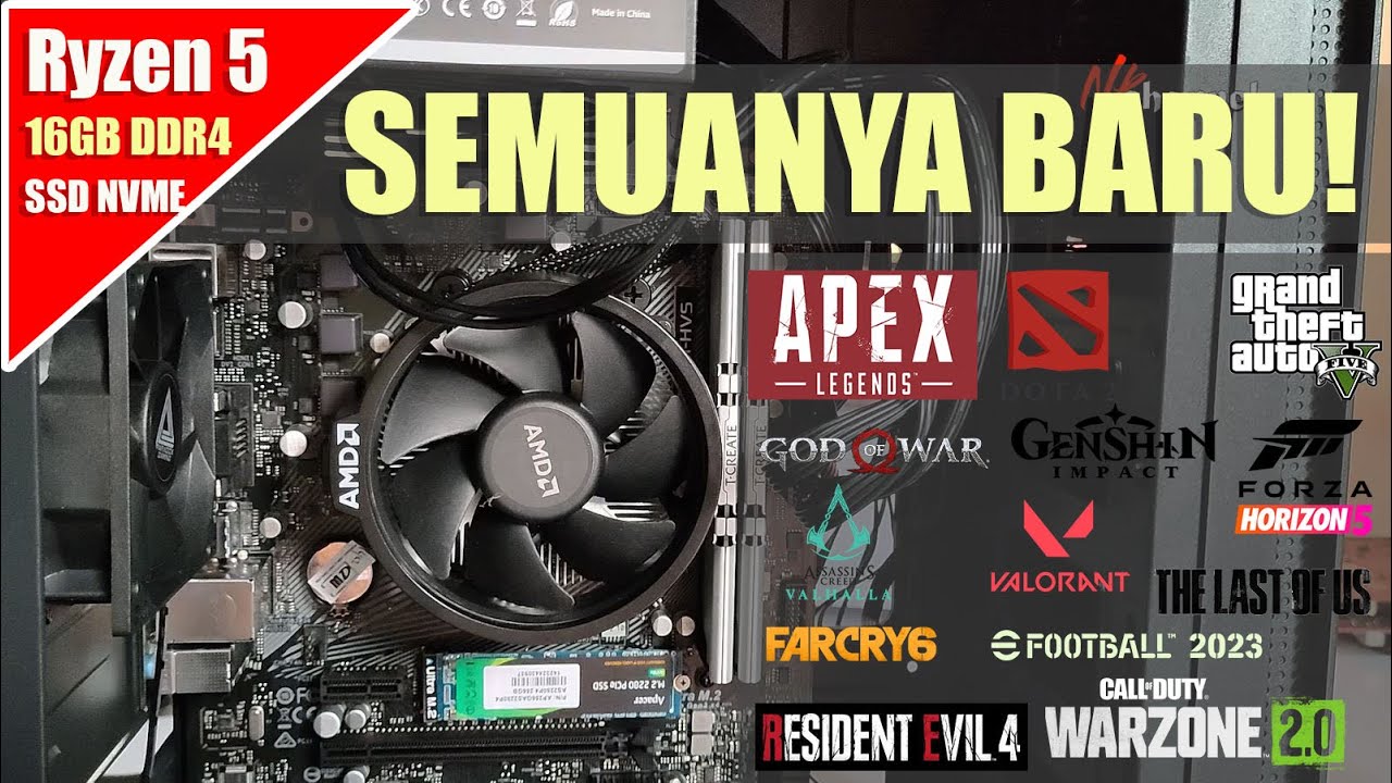 Rakit PC Gaming 3 jutaan 2023 | Pake Ryzen 5 /RAM 16GB /SSD M.2 NVME