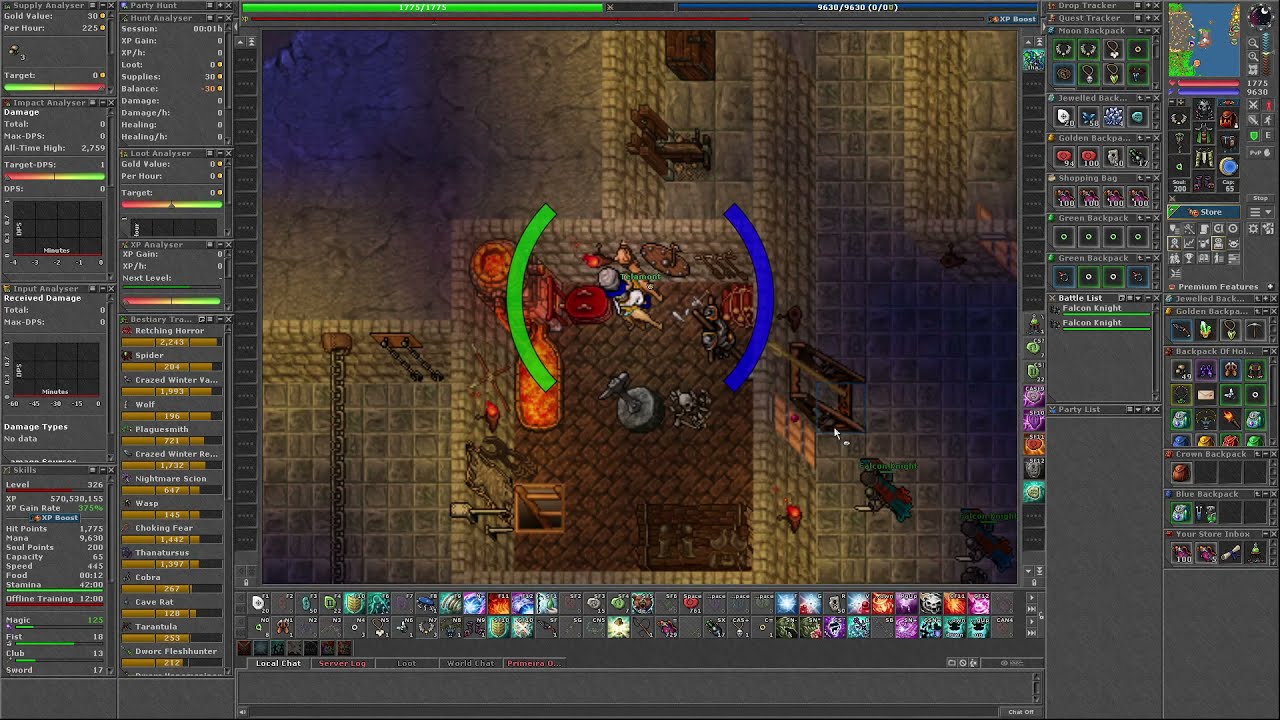 Tibia Falcon Bastion Underground Hunt Solo - MS 326