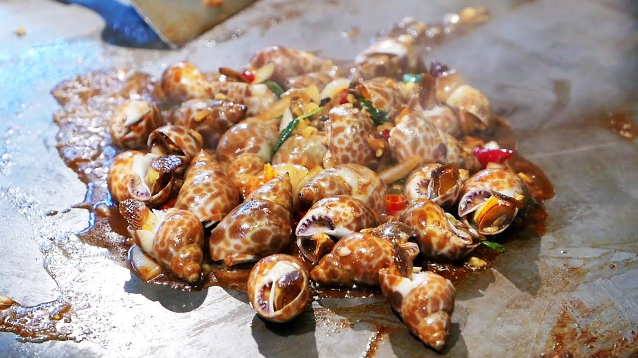 Taiwan Street Food - Sea Snails Seafood  海蝸牛 / 海のカタツムリ / 바다 달팽이