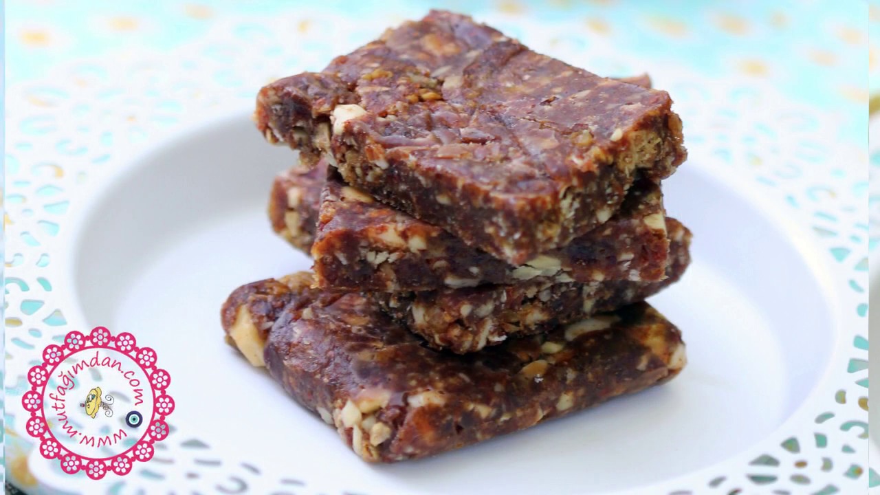 Glutensiz Hurmalı Bar - Sağlıklı Tatlı Tarifi - Date Bars