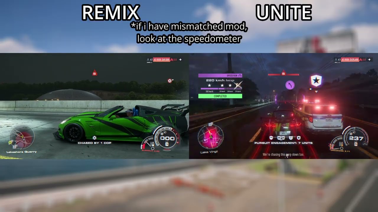 Need For Speed Unbound Unite vs Remix - more in depth comparison