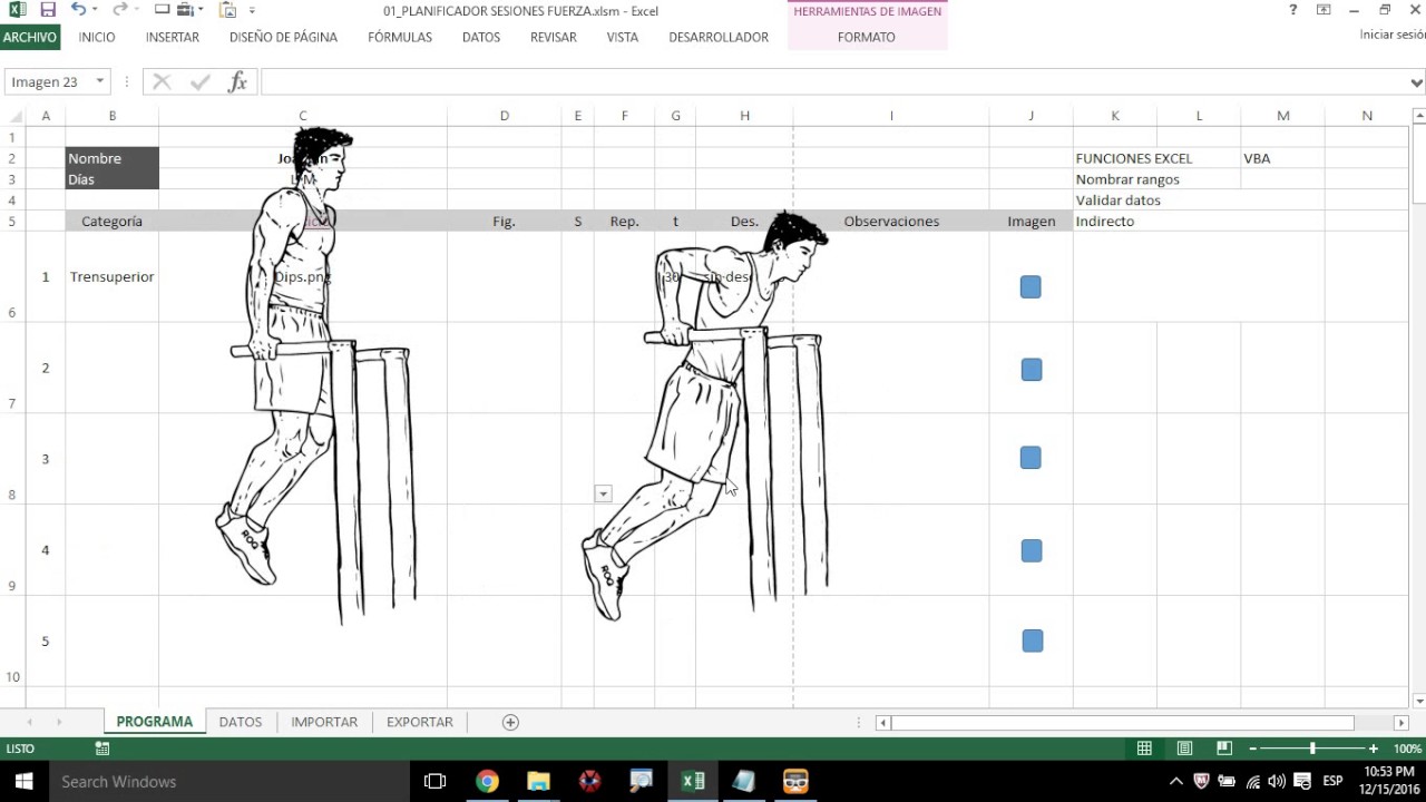 01 EXCEL PARA PLANIFICAR EJERCICIOS FITNESS