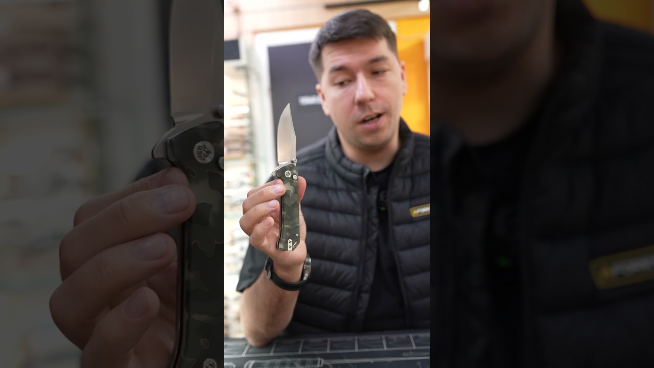 QSP Grebe stonewash knife, S35VN steel, Raffir Glow handle (QS147-E1)
