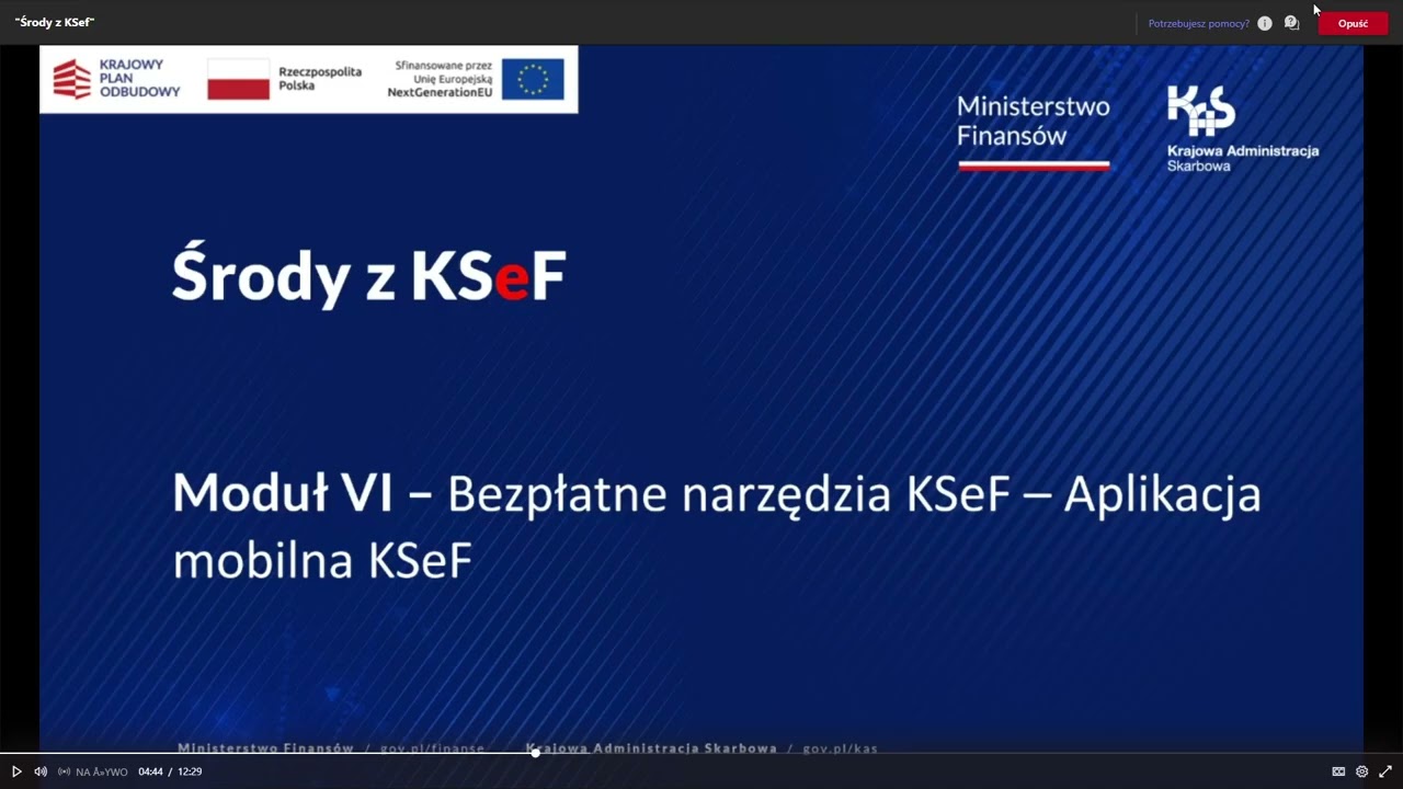 Moduł VI &ndash; Bezpłatne narzędzia KSeF &ndash; Aplikacja Mobilna KSeF