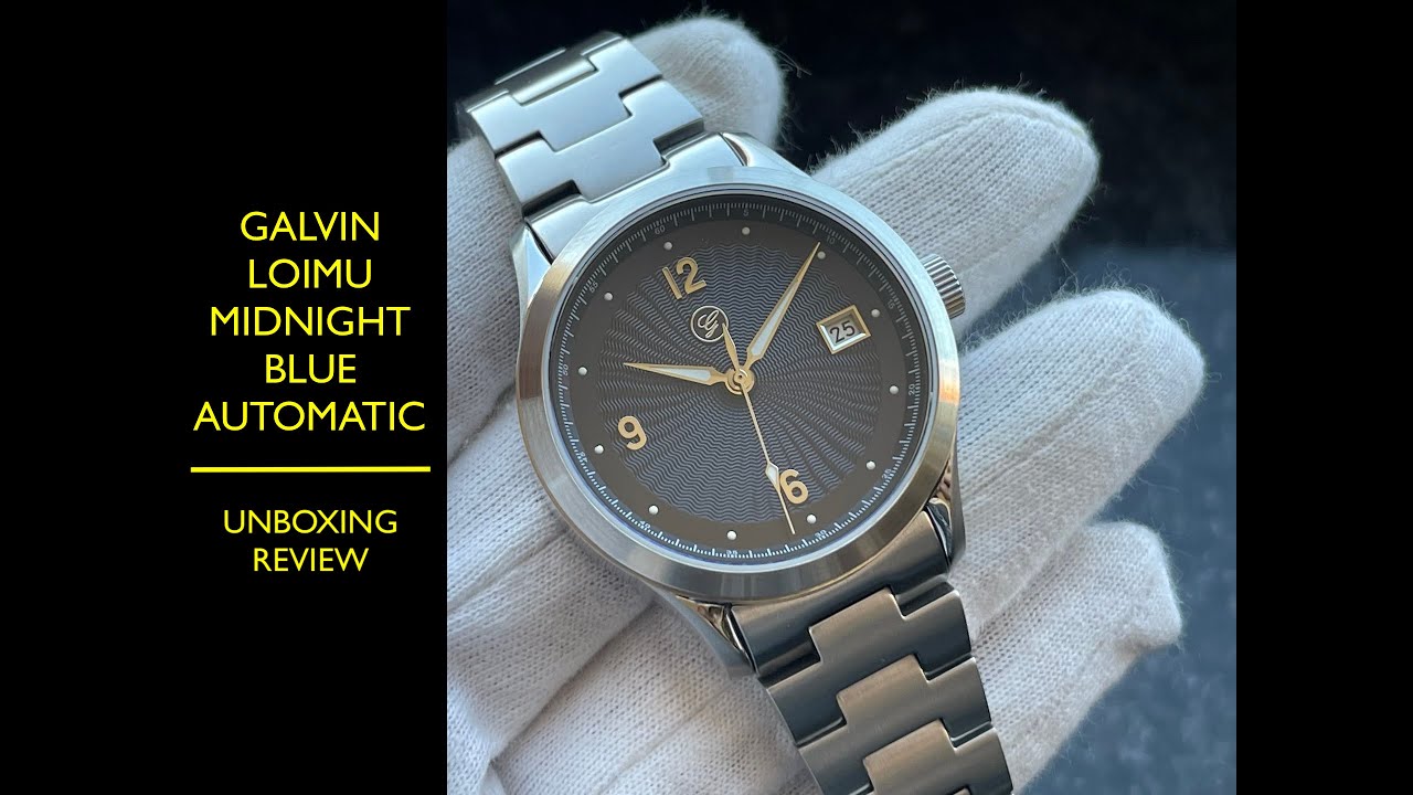 Galvin Loimu Guilloche Midnight Blue Automatic Watch | Review Valjoux Relogios