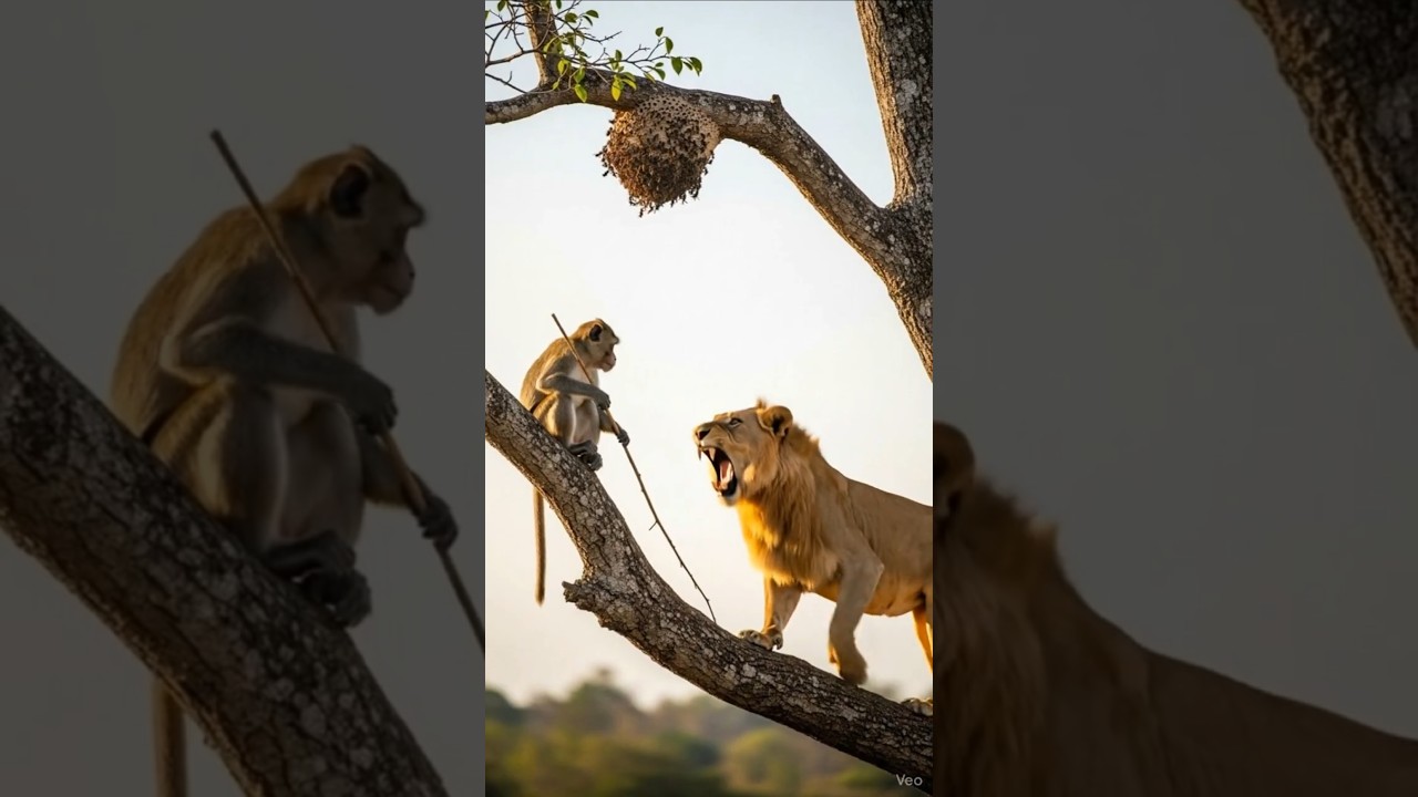 Monkey Outsmarts Lion With Crazy Trick!